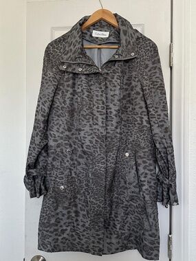 Calvin Klein Leopard Print Anorak Jacket with High Collar Women's Hooded Anorak